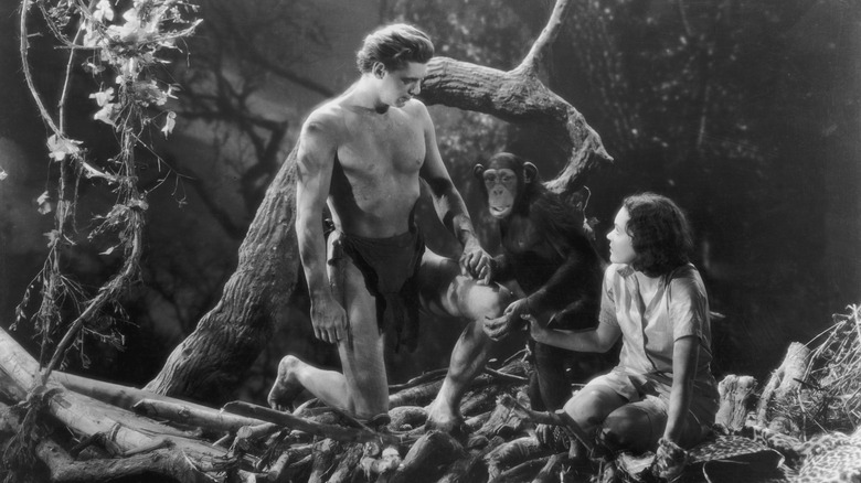 Tarzan sits in a tree with Jane in 'Tarzan and His Mate' (1934)