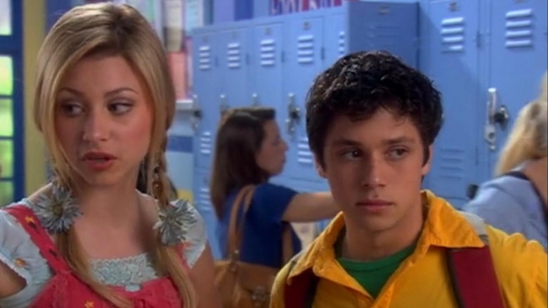 Keely Teslow stands with Phil Diffy in Phil of the Future