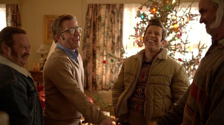 Ralphie and friends smiling together in "A Christmas Story Christmas" (2022)