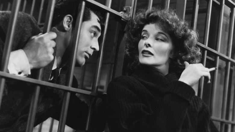 Dr. David Huxley reaching out to Susan Vance in "Bringing Up Baby" (1938)