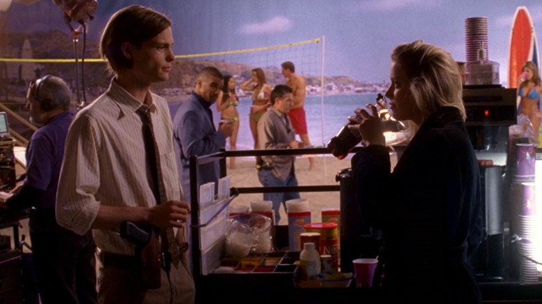 Spencer Reid chatting with actress Lila Archer