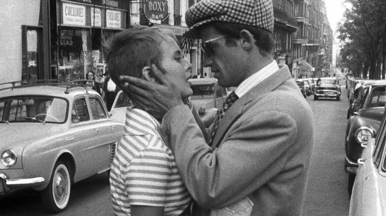Michel and Patricia kissing in the street in "Breathless"