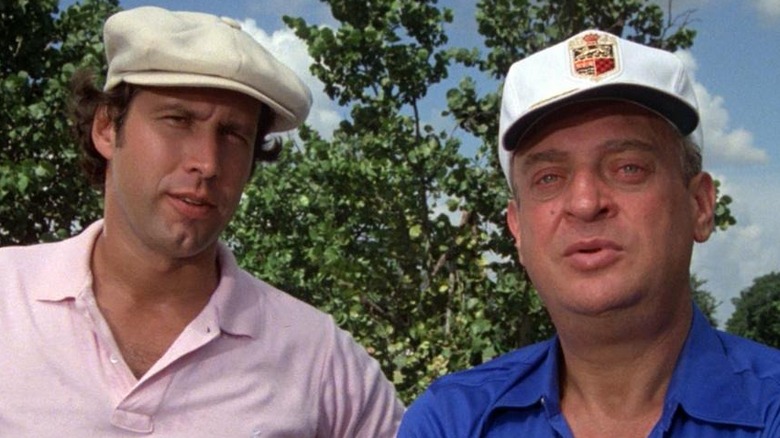 Chevy Chase and Rodney Dangerfield on the green