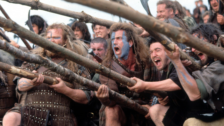 William Wallace leads men into battle in "Braveheart" (1995)