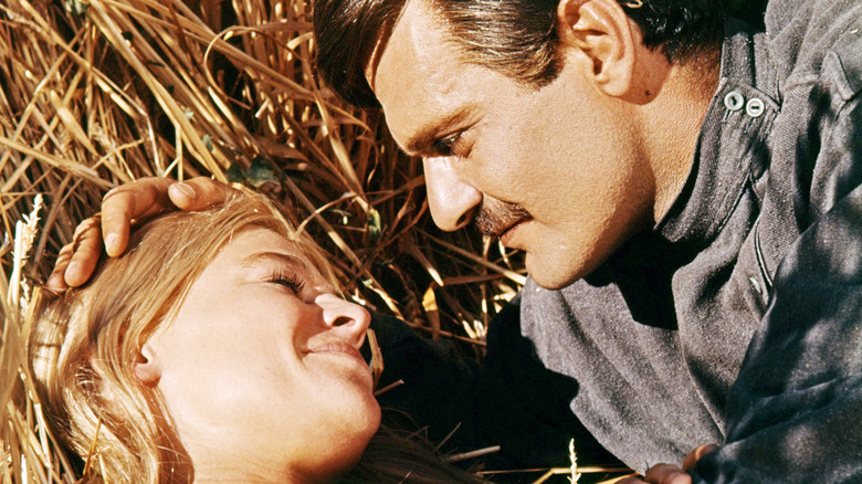 Yuri Zhivago caresses Lara in "Doctor Zhivago" (1965)