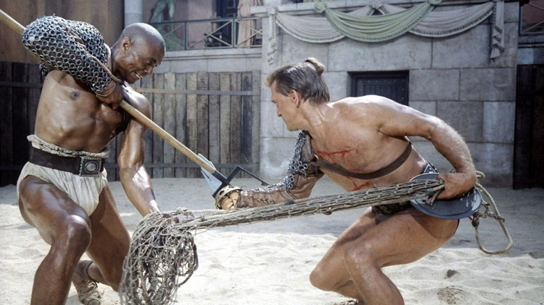 Spartacus fights Draba in "Spartacus" (1960)