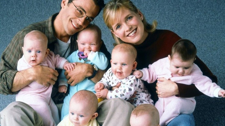 The Dilley sextuplets and their parents in "Half a Dozen Babies"