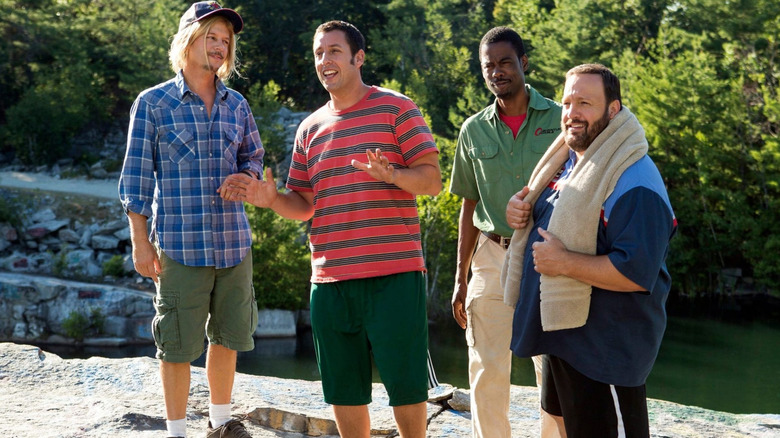 Marcus, Lenny, Kurt, and Eric standing on a cliff in Grown Ups 2 (2013)