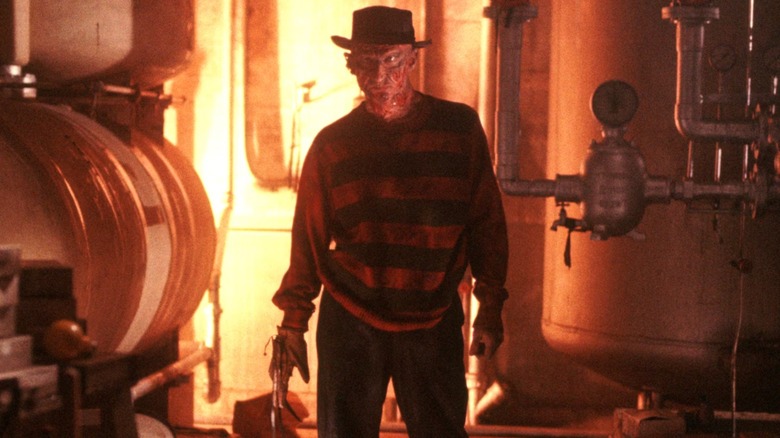 Freddy Krueger lit by the boiler room in A Nightmare on Elm Street