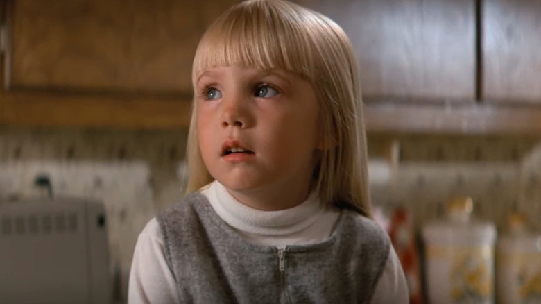 Carol Anne Freeling looking up and to the side in Poltergeist