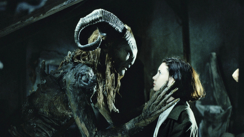 The Faun touching Ofelia's face in Pan's Labyrinth