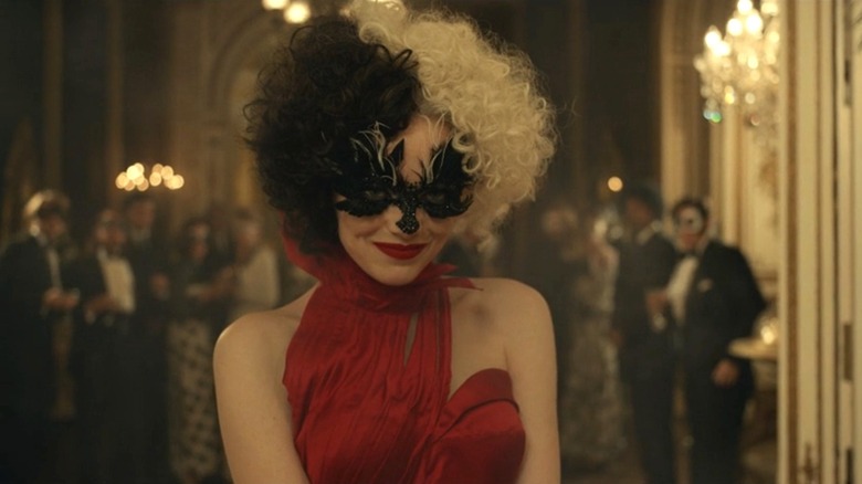 Estella crashing the Baroness' gathering in Cruella