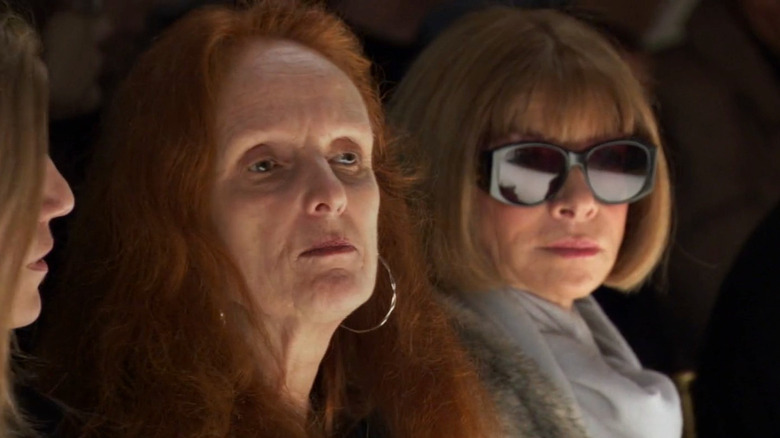 Grace Coddington and Anna Wintour at a fashion show in The September Issue