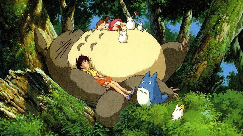 Kids napping on Big Totoro in My Neighbor Totoro (1988)