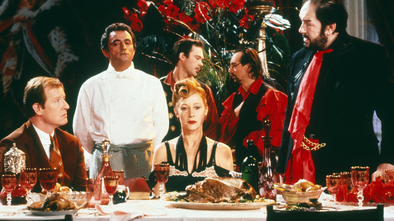 Georgina sitting at elaborate dinner table