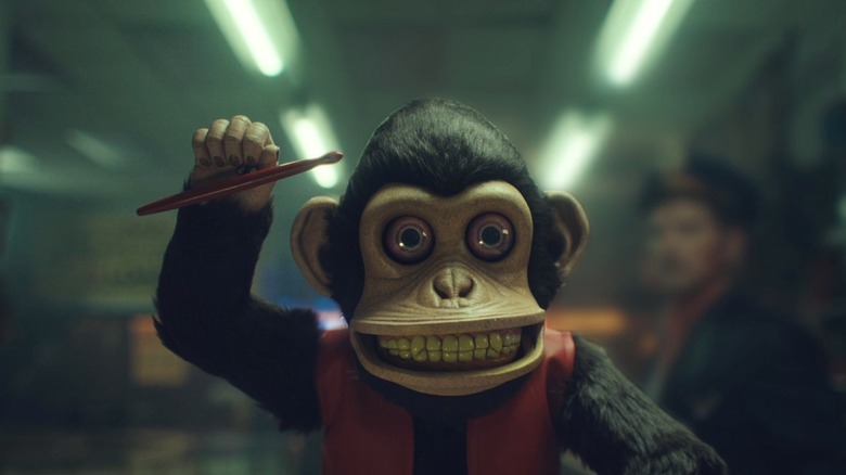The drumming monkey from "The Monkey" (2025)