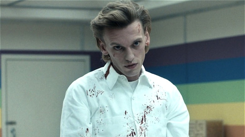 Henry Creel wearing a blood-stained shirt