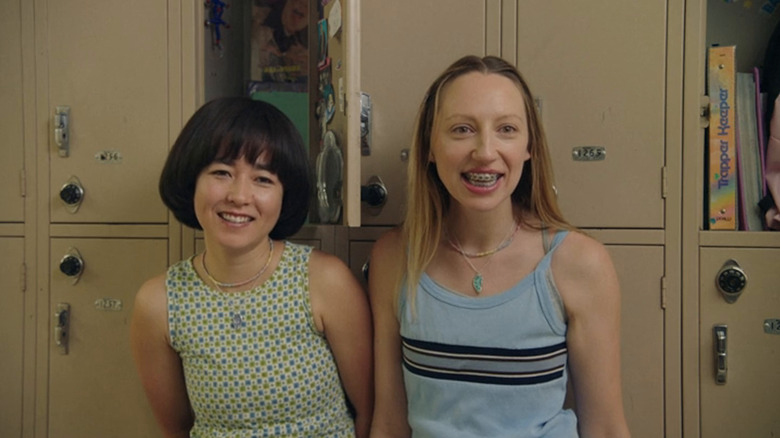 Maya and Anna in front of lockers on PEN15