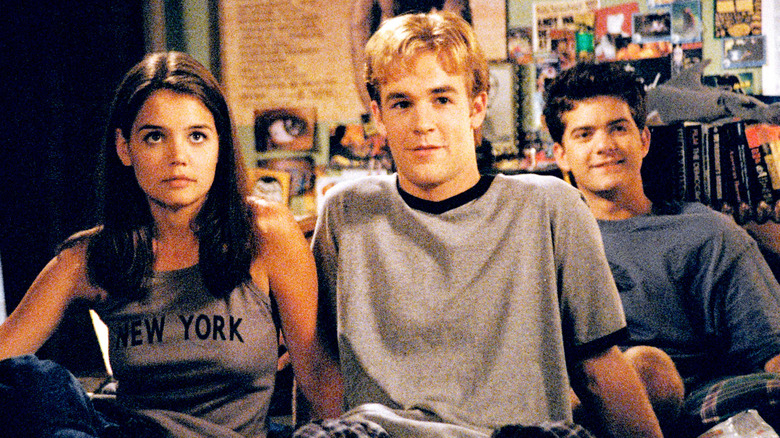Dawson, Pacey and Joey in bed in "Dawson's Creek"