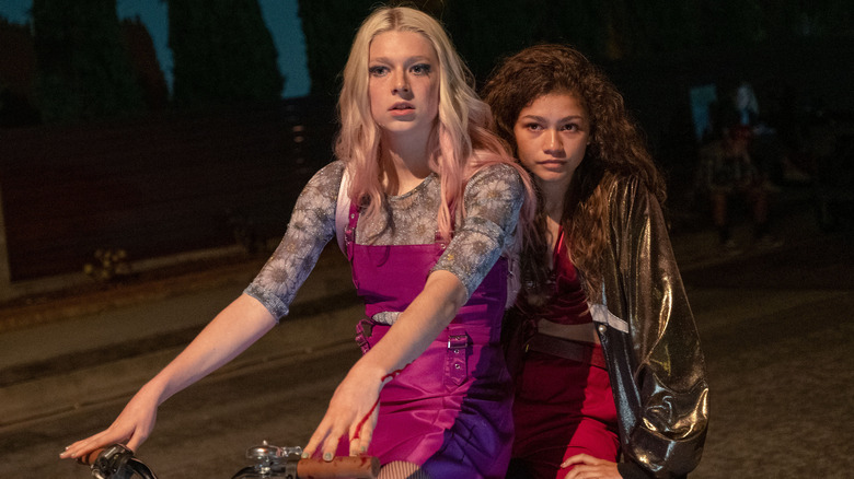 Rue and Jules on a bike in "Euphoria"