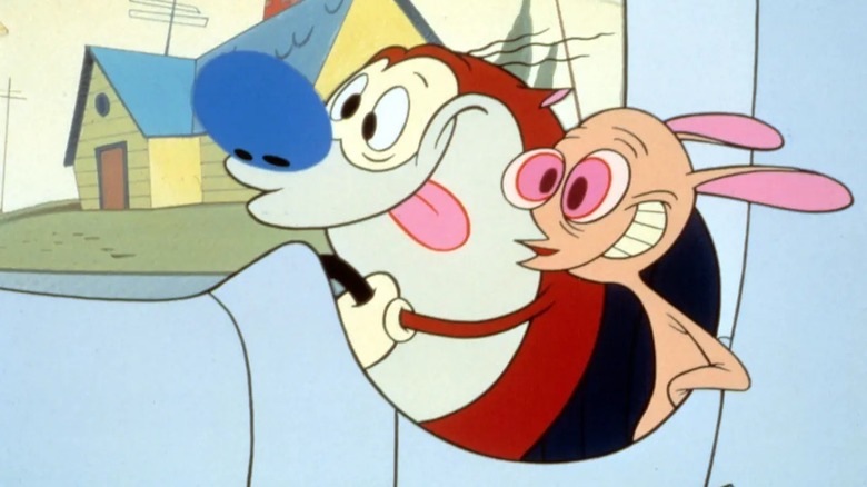 Ren and Stimpy driving in The Ren & Stimpy Show