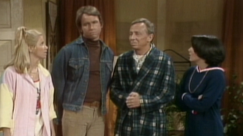 Jack, Janet, and Chrissy talk to Mr. Roper