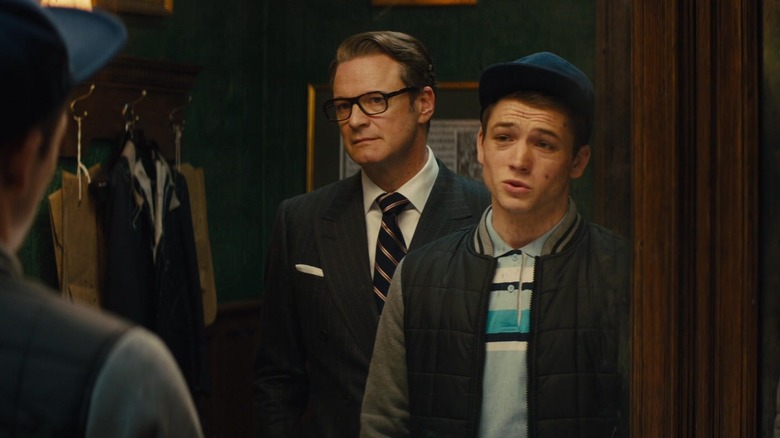 Harry Hart and Eggsy shopping