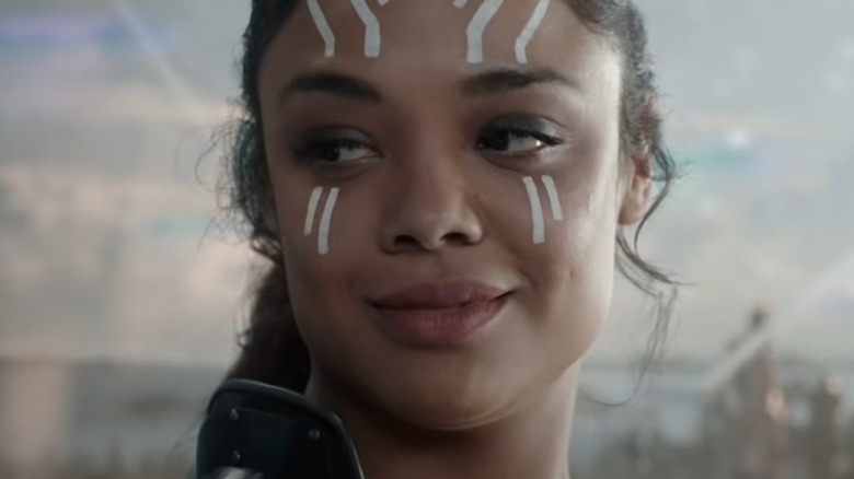 Valkyrie tilts her head and looks sideways
