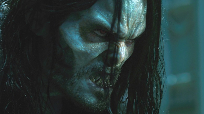 Michael Morbius snarling in "Morbius"