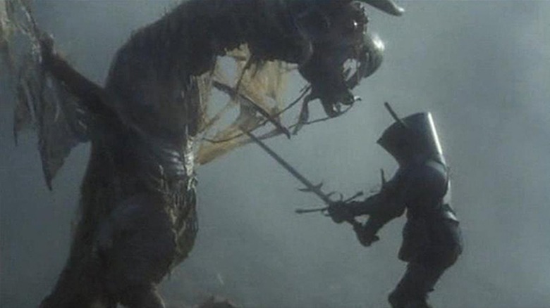 A knight battles the jabberwocky in 'Jabberwocky' (1977)