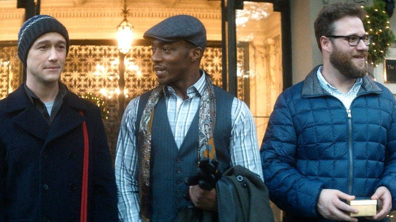 Ethan, Chris and Isaac standing outside in The Night Before