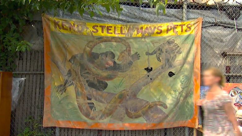 Tattered sideshow banner