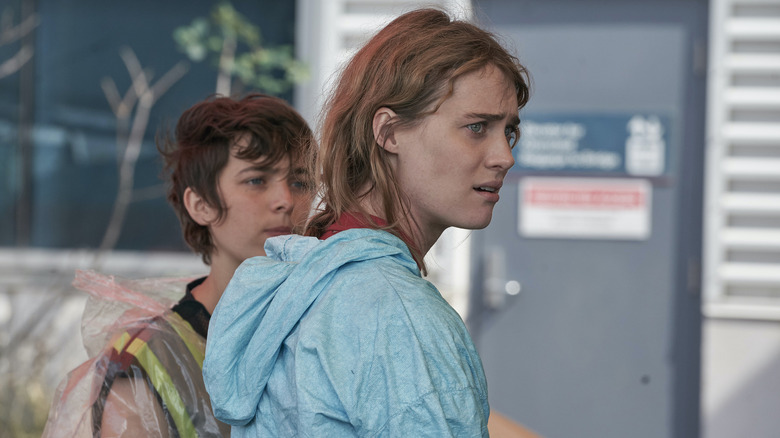 Kirsten Raymonde looking shocked in Station Eleven
