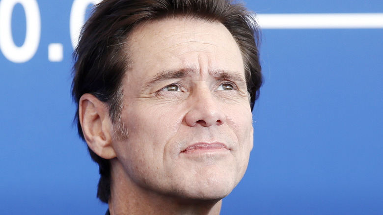 Jim Carrey looking up