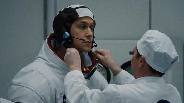 Neil Armstrong gets into his astronaut suit
