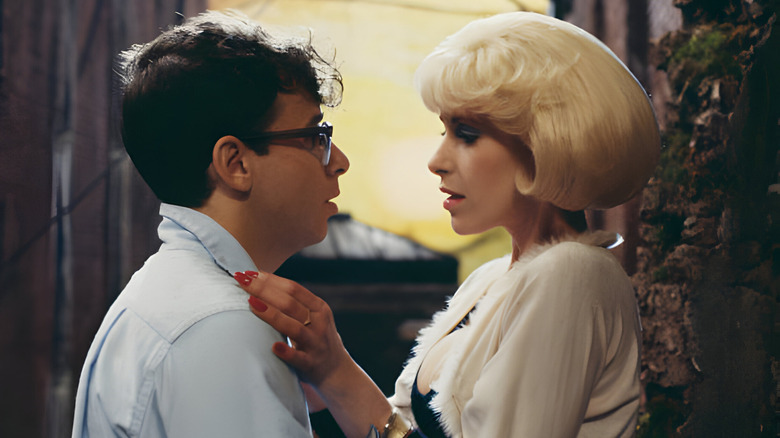 Seymour and Audrey embrace in "Little Shop of Horrors"