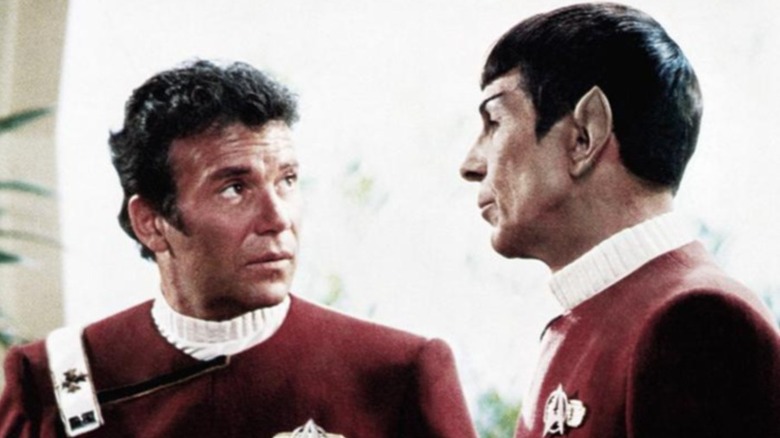 Spock and Kirk talk in "Star Trek II: The Wrath of Khan"