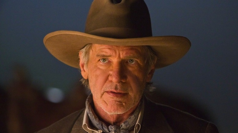 Harrison Ford wearing a big hat in 1923
