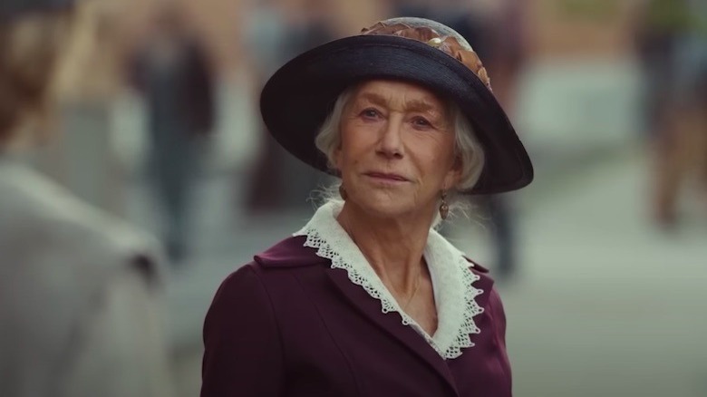 Helen Mirren looking off
