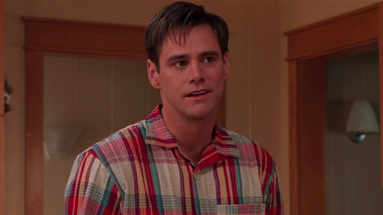 Truman Burbank looking concerned in The Truman Show
