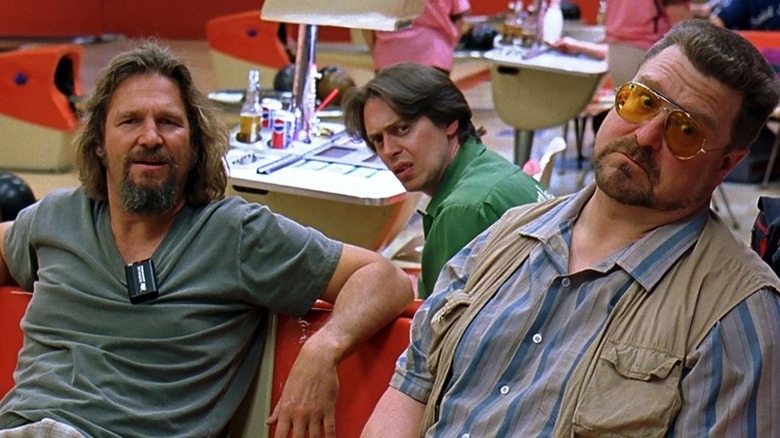 The Dude, Donny and Walter at the bowling alley in The Big Lebowski