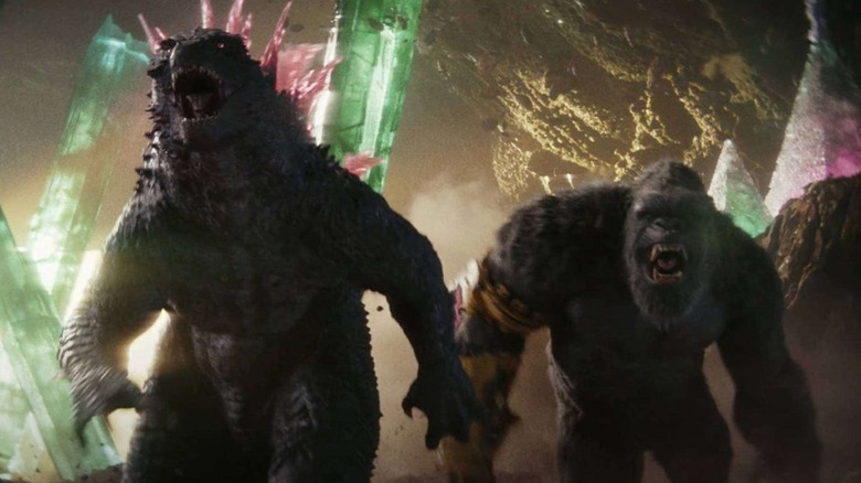 Godzilla and Kong running in "Godzilla x Kong: The New Empire" (2024)