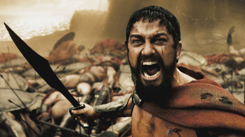 Leonidas screaming in battle