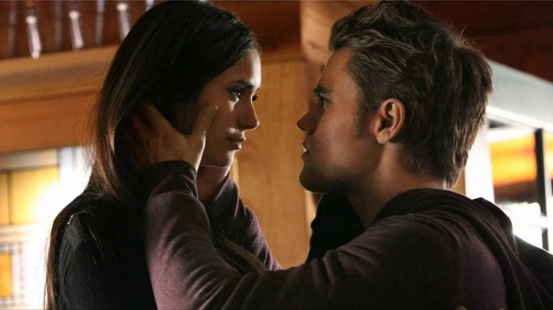 Stefan embraces Elena