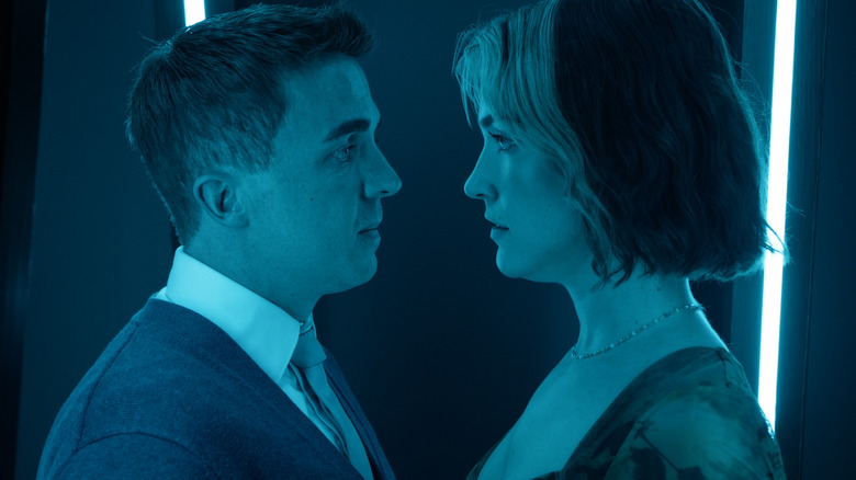 Renner looking at Jamie in Renner