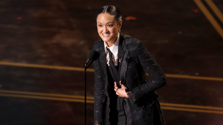 Autumn Durald Arkapaw accepting her best cinematography award at the 98th Academy Awards (2026)