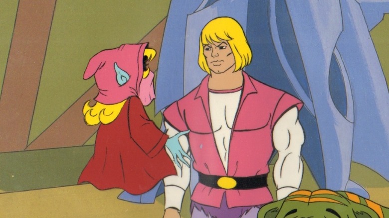 He-Man talking to his fantastical allies in the original Masters of the Universe cartoon (1983)