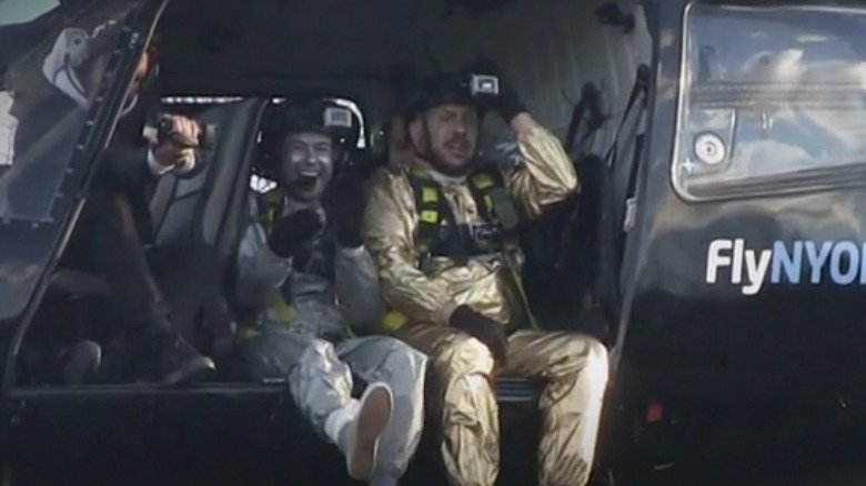 Sal gets ready to pull a Peter Pan right here off of this chopper.