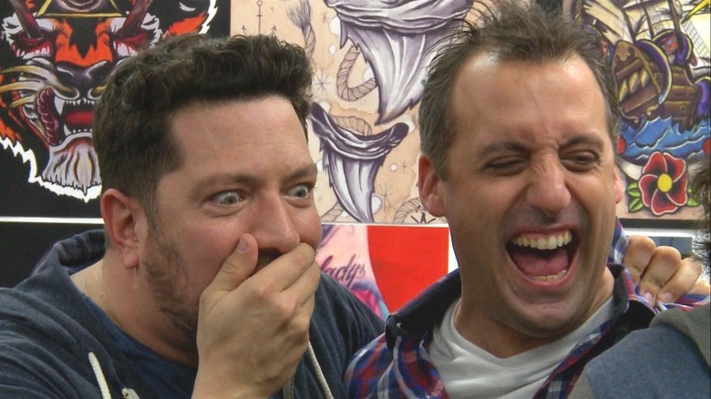 The jokers laughing during challenge