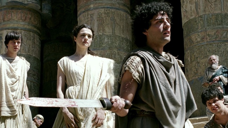 Hypatia and Orestes outside palace